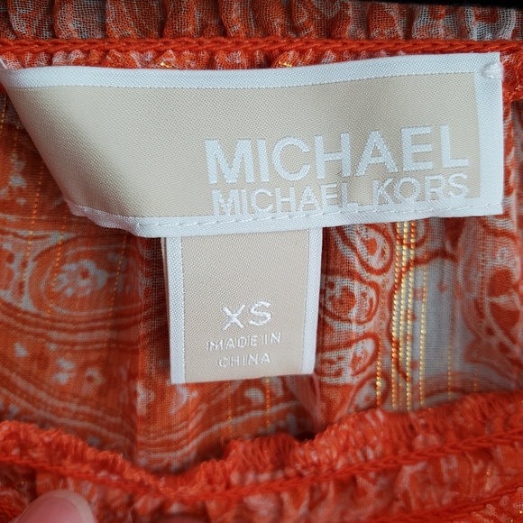 Michael Kors Paisley-Print Off-The-Shoulder Top - Picture 8 of 15